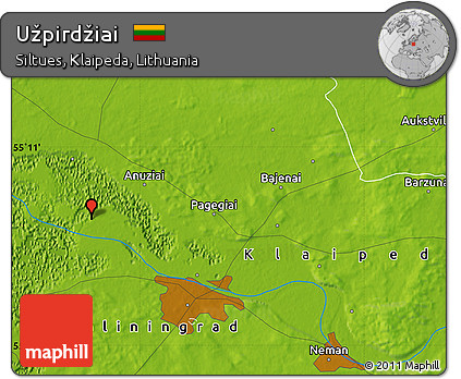 Physical Map of Užpirdžiai