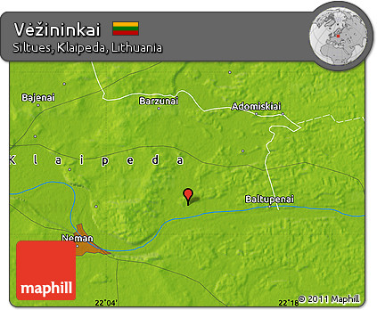 Physical Map of Vėžininkai