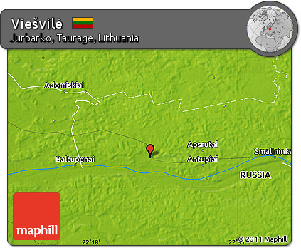 Physical Map of Viešvilė