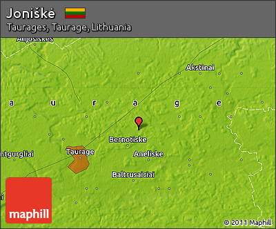 Physical Map of Joniškė