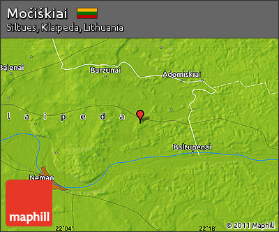Physical Map of Močiškiai