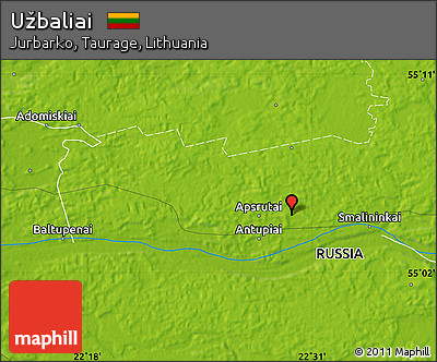 Physical Map of Užbaliai