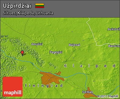 Physical Map of Užpirdžiai