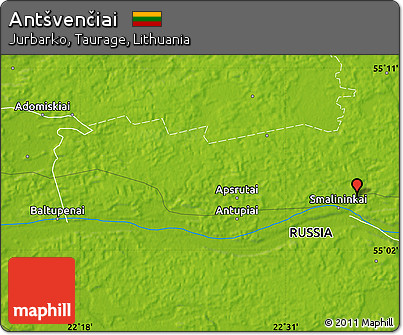 Physical Map of Antšvenčiai