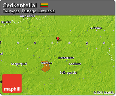 Physical Map of Gedkantaliai
