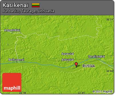 Physical Map of Kasikėnai
