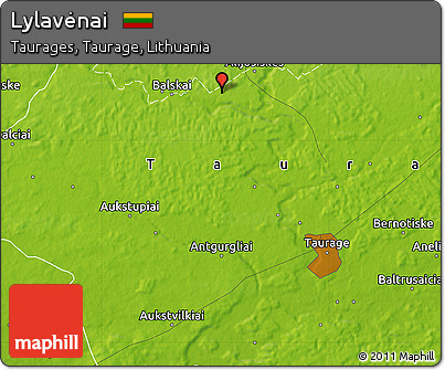 Physical Map of Lylavėnai