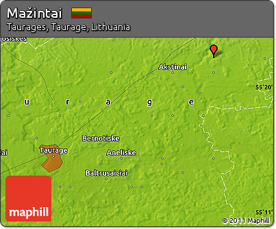 Physical Map of Mažintai