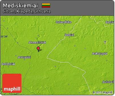 Physical Map of Mediškiemiai
