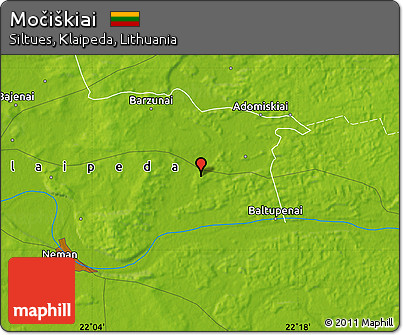 Physical Map of Močiškiai