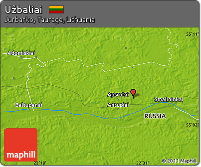 Physical Map of Užbaliai