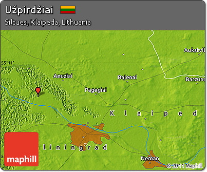 Physical Map of Užpirdžiai