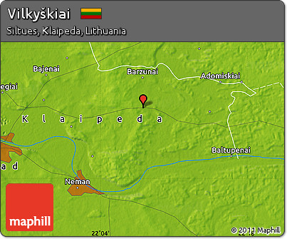 Physical Map of Vilkyškiai