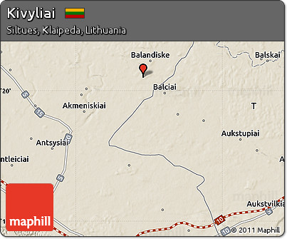 Shaded Relief Map of Kivyliai