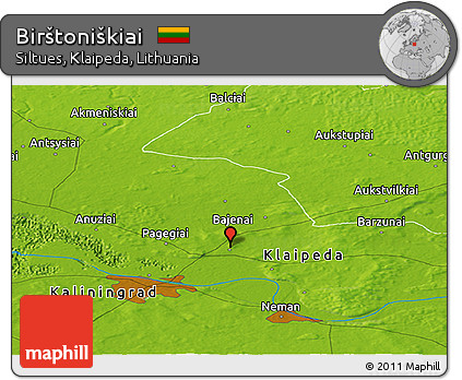 Physical Panoramic Map of Birštoniškiai