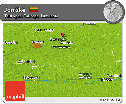 Physical Panoramic Map of Joniškė
