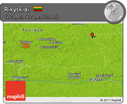 Physical Panoramic Map of Rikyškiai