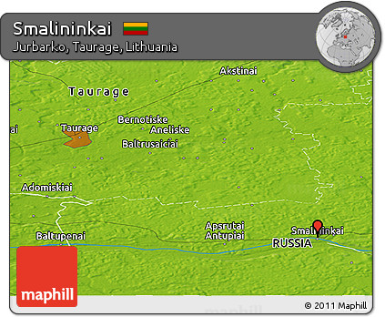 Physical Panoramic Map of Smalininkai
