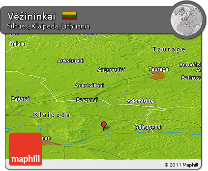 Physical Panoramic Map of Vėžininkai