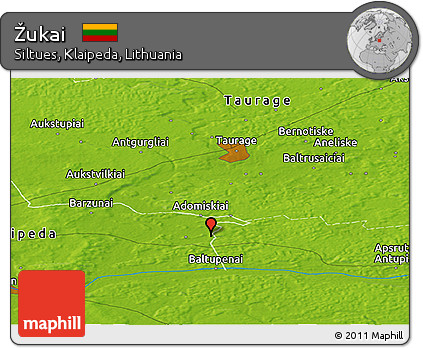 Physical Panoramic Map of Žukai