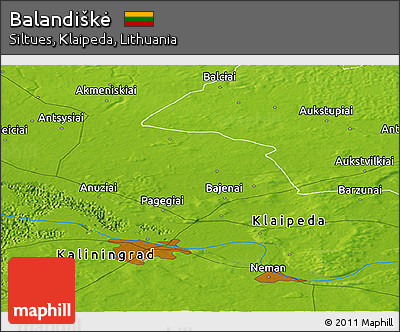 Physical Panoramic Map of Balandiškė