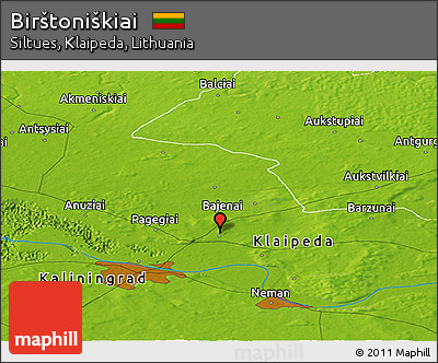 Physical Panoramic Map of Birštoniškiai