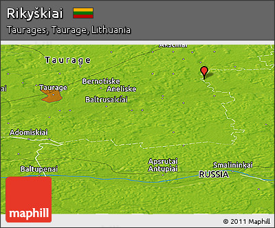 Physical Panoramic Map of Rikyškiai