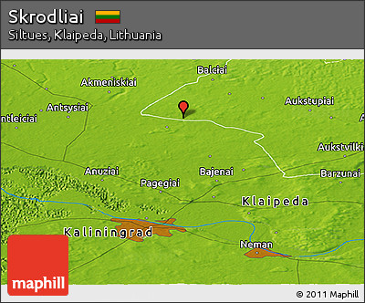 Physical Panoramic Map of Skrodliai