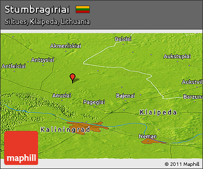 Physical Panoramic Map of Stumbragiriai