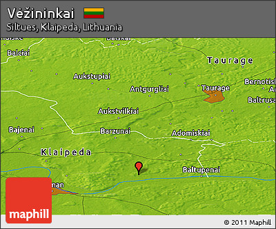 Physical Panoramic Map of Vėžininkai