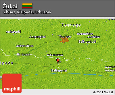 Physical Panoramic Map of Žukai