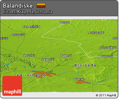 Physical Panoramic Map of Balandiškė