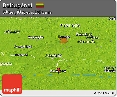 Physical Panoramic Map of Baltupėnai