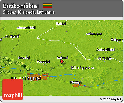Physical Panoramic Map of Birštoniškiai