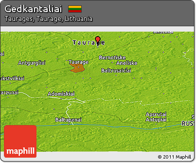 Physical Panoramic Map of Gedkantaliai