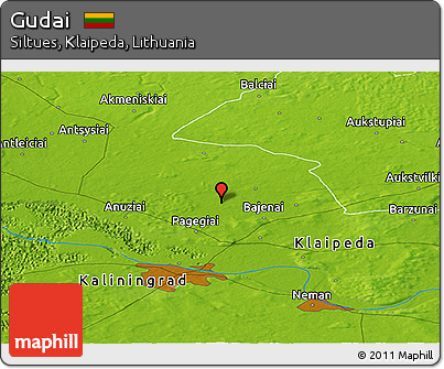 Physical Panoramic Map of Gudai