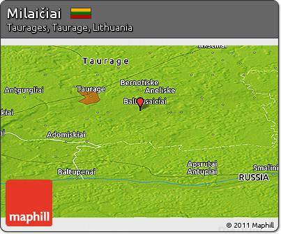 Physical Panoramic Map of Milaičiai