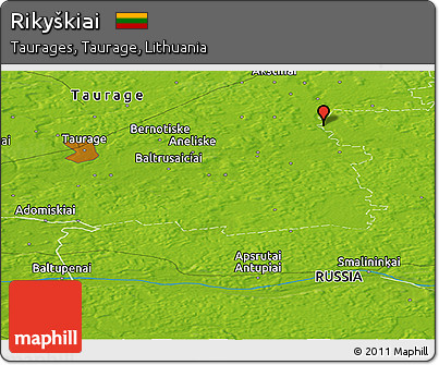 Physical Panoramic Map of Rikyškiai