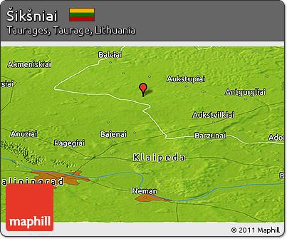 Physical Panoramic Map of Šikšniai