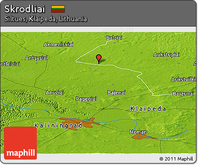 Physical Panoramic Map of Skrodliai