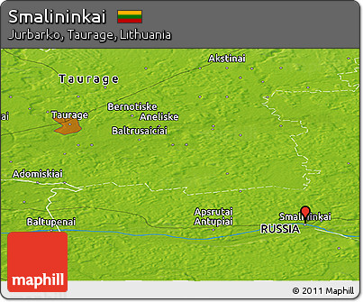 Physical Panoramic Map of Smalininkai