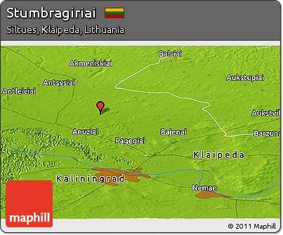 Physical Panoramic Map of Stumbragiriai