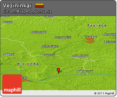 Physical Panoramic Map of Vėžininkai