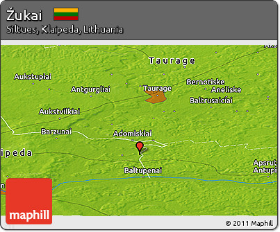 Physical Panoramic Map of Žukai