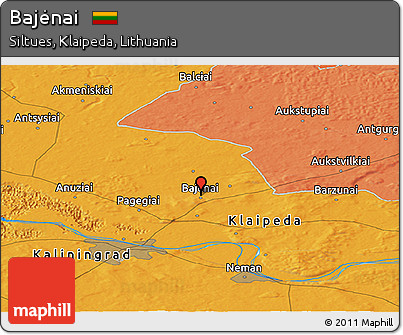 Political Panoramic Map of Bajėnai