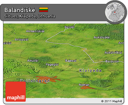 Satellite Panoramic Map of Balandiškė