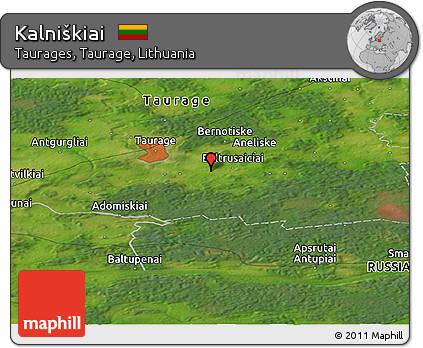 Satellite Panoramic Map of Kalniškiai