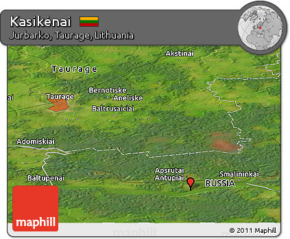 Satellite Panoramic Map of Kasikėnai