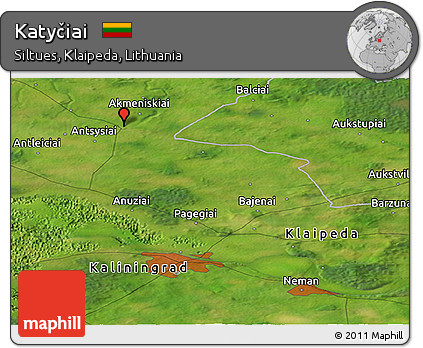 Satellite Panoramic Map of Katyčiai