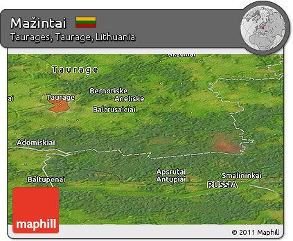 Satellite Panoramic Map of Mažintai